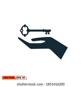 Icon vector graphic of hands key, good for template illustration