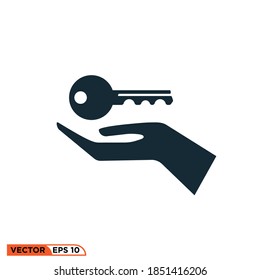 Icon vector graphic of hands key, good for template illustration