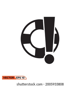 Icon vector graphic of help notification