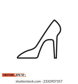 Gráfico vectorial de iconos de estilo de línea de tacones altos