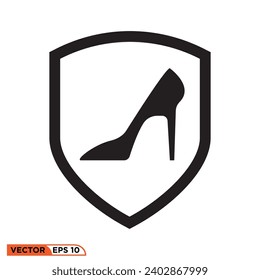 Icon vector graphic of high heels Protect Shield