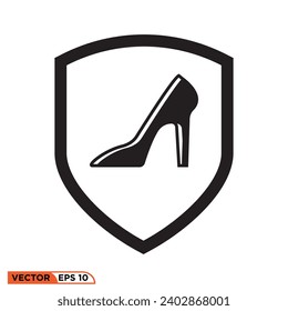 Icono vectorial gráfico de tacones altos Proteger Escudo