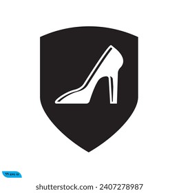 Icon vector graphic of High heels shoe shield solid
