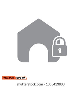 Icono vectorial gráfico de bloqueo de casa, caseta de candado, bueno para plantilla