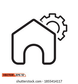 Icon vector graphic of home setting, good for template