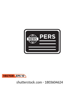 Icon vector graphic of id card pers