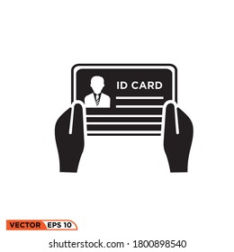 Icono vectorial gráfico de la mano de la tarjeta de identidad, bueno para la web de la plantilla etc