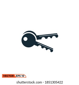 Icon vector graphic of key, good for template web etc