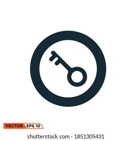 Icon vector graphic of key, good for template web etc
