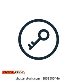Icon vector graphic of key, good for template web etc