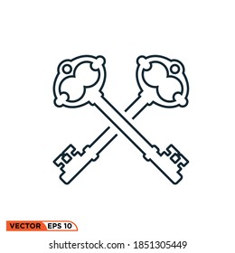 Icon vector graphic of key, good for template web etc