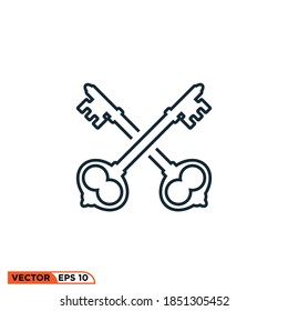 Icon vector graphic of key, good for template web etc