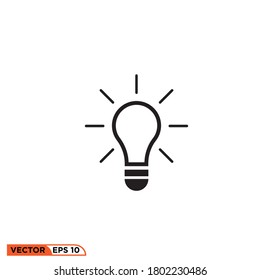 Icon vector graphic of lamp, good for template illustration of idea
