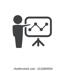 Icon vector graphic of leader speak on board