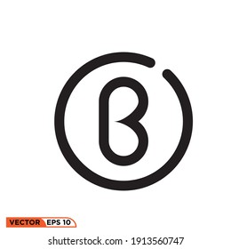 Symbolvektorgrafik des Buchstabens "B", perfekt für Pixel