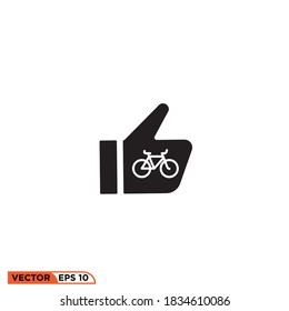 Symbolvektorgrafik wie Fahrrad, gut für Vorlage Social Media
