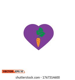 Icon vector graphic of love carrots, good for website illustration etc