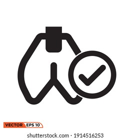 Icon vector graphic of lungs approved