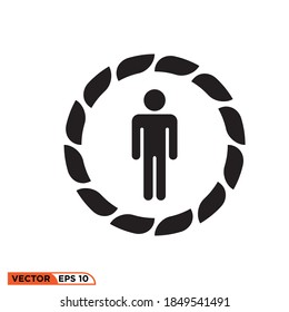 Icon vector graphic of man stick figure, good for template web online
