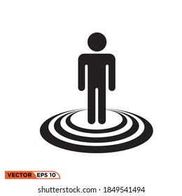 Icon vector graphic of man stick figure, good for template web online