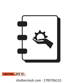 Icon vector graphic of manual book, good for template web etc