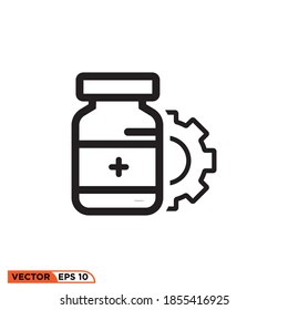 Icon vector graphic of medicine setting, good for template