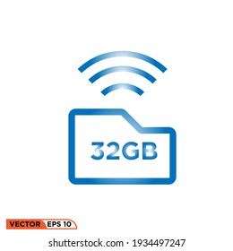 Icon vector graphic of Memory card wireless, good for template