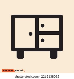 Icon vector graphic of mini cabinet perfect pixel icon 