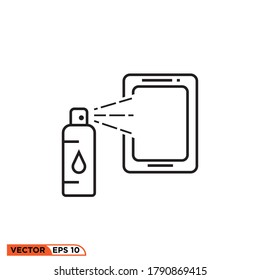Icon vector graphic of mobile spray cleaner, good for template web design etc