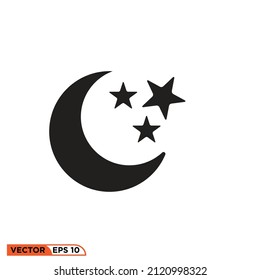 Icon vector graphic of moon star