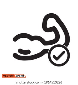 Icon vector graphic of muscle approved,
