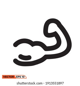 Icon vector graphic of muscular hands, perfect for pixels