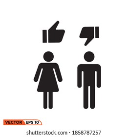 Icon vector graphic of netizens response, stick figure like dislike, good for template
