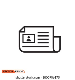 Icono vectorial gráfico del periódico, bueno para la web de plantillas, etc