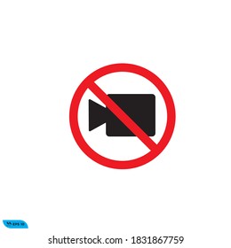 Icon vector graphic of no camera, good for template