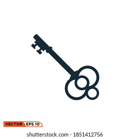 Icon vector graphic of old key, good for template symbol web 