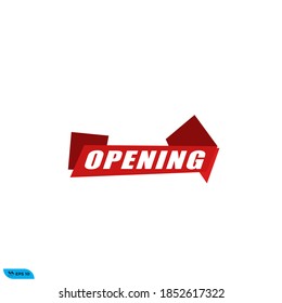 Icon vector graphic of Opening shape title, Red ribbon, good for template banner