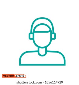 Icon vector graphic of operator man, public figure profession, good for template web etc,