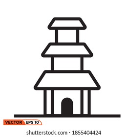 Icon vector graphic of pagoda, good for template