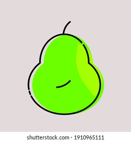 Icon vector graphic of pear with green color