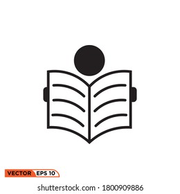 Icon vector graphic of people reading book, good for template