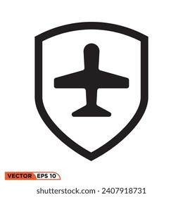 Icon vector graphic of Plane shield