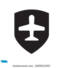 Icon vector graphic of plane shield