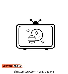 
Icon vector graphic of planet on monitor, good for template illustration