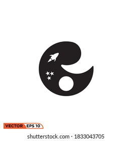 
Icon vector graphic of planet space, good for template etc
