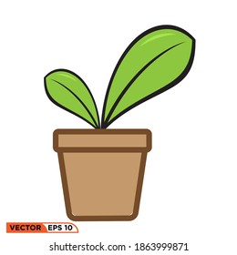 Gráfico vectorial de icono de planta, bueno para plantilla