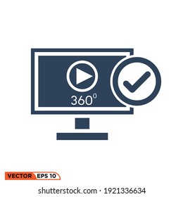 Icon vector graphic of play 360 approved, perfect for pixel