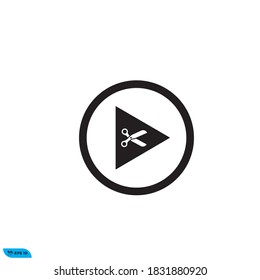 Gráfico vectorial de iconos de corte de medios de reproducción, bueno para plantilla