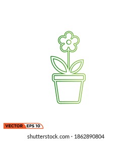 Icon vector graphic of a Potted Plant  template illustration