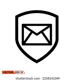 Icon vector graphic of protected message perfect pixel